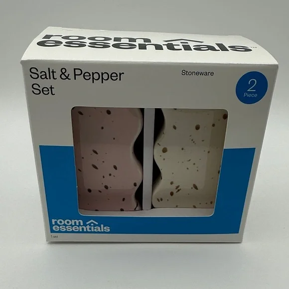 Unique Pink and White Ceramic Wave Salt and Pepper Shakers - Picture 2 of 7